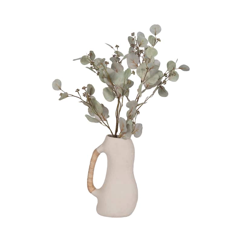 Sagebrook Home Ecomix Ivory Nolvety Organic Vase with Caning