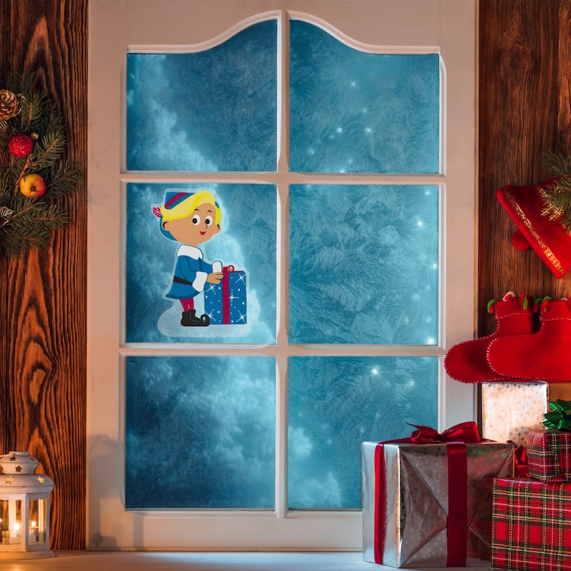 7" Hermey Christmas Present Double Sided Gel Window Cling Decoration