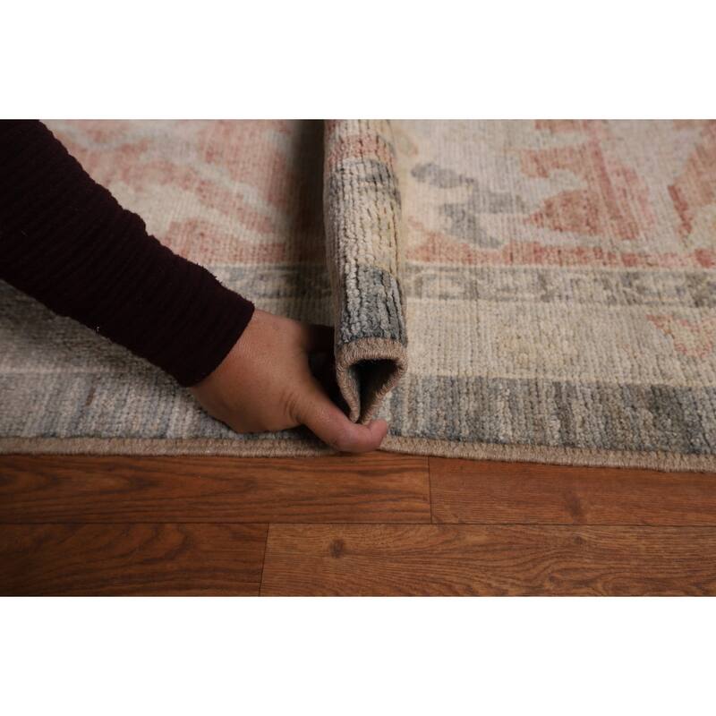 Vegetable Dye Grey Oushak Turkish Large Rug Hand-Knotted Wool Carpet - 10'1"x 14'3"