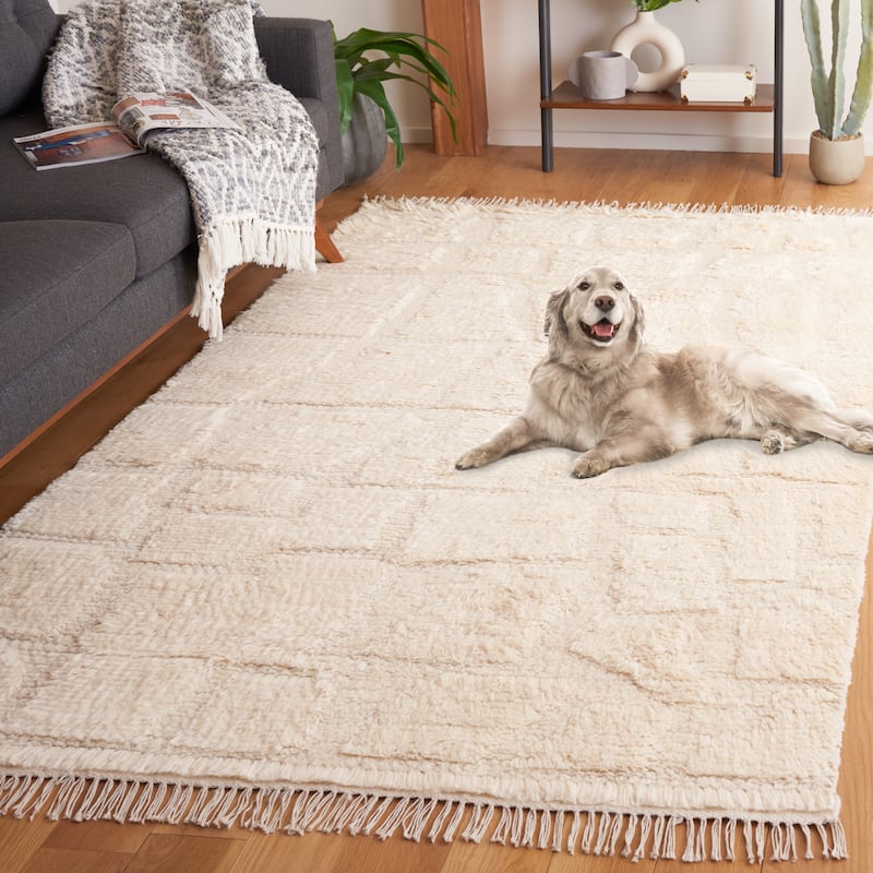 SAFAVIEH Handmade Kenya Jelske Southwestern Wool Rug - 2'3" x 8' Runner - Ivory