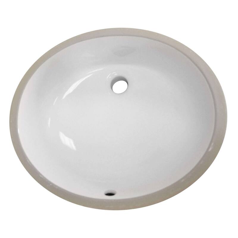 Fine Fixtures White Oval Ceramic Undermount Sink - 15" x 12" - 15" x 12"