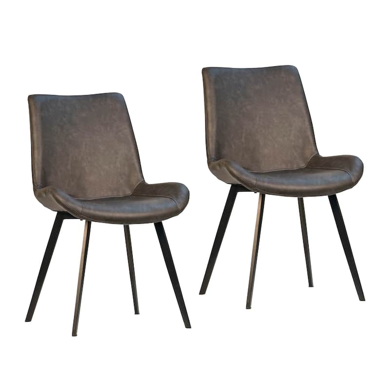 Brooklyn PU Leather Upholstered Dining Chair, Brown (Set of 2)