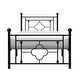 preview thumbnail 2 of 3, Twin Platform Bed Quatrefoil Pattern and Ball Finials Black Metal