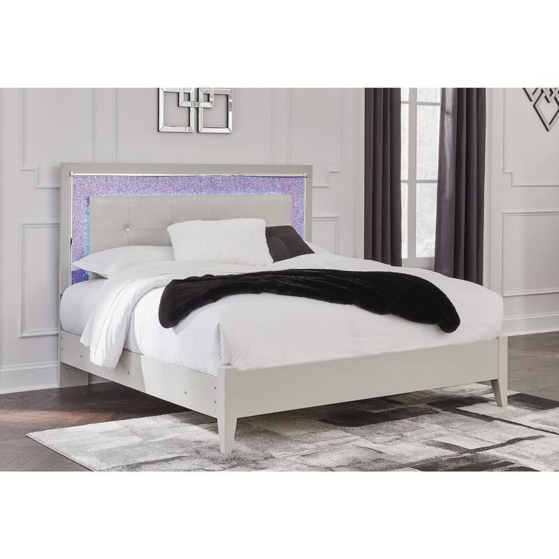 Signature Design by Ashley Zyniden Gray Upholstered Panel Bed