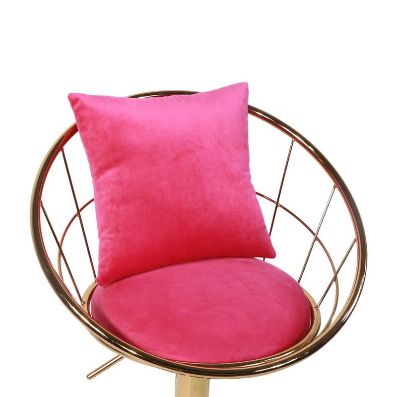 Set of 2 Velvet Bar Chair with Gold Plated Adjustable Height and 360 Degree Rotation