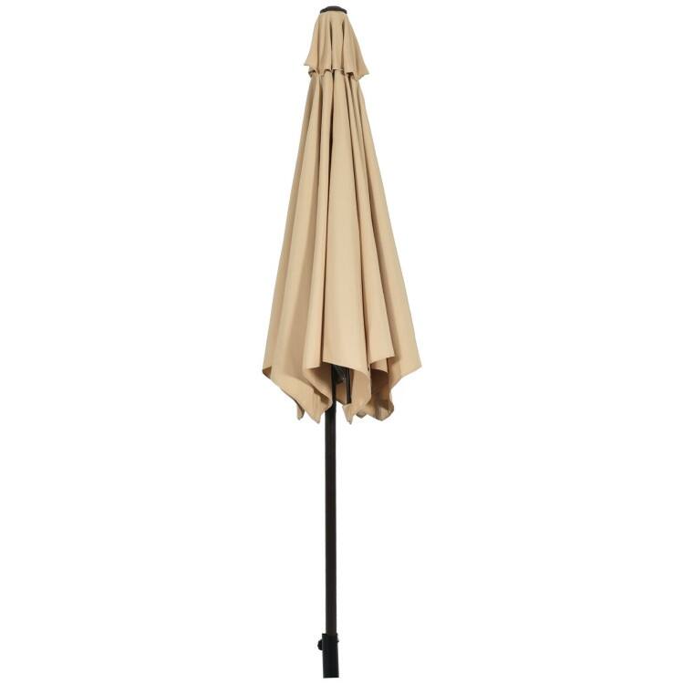 9-Foot Outdoor Market Patio Table Umbrella with Push-Button Tilt and Crank Lift for Sun Shade
