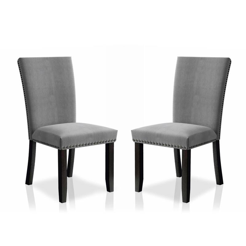 Furniture of America Cots Modern Nailhead Dining Side Chairs (Set of 2)