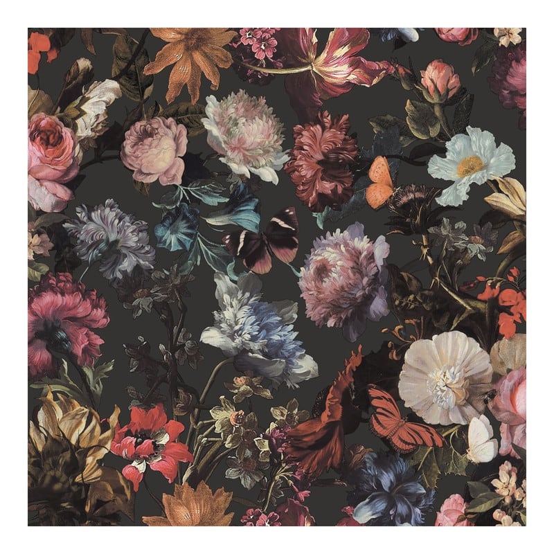 ESTA Home Zarinda Dark Grey Flowers Wallpaper - 20.9 x 396 x 0.025
