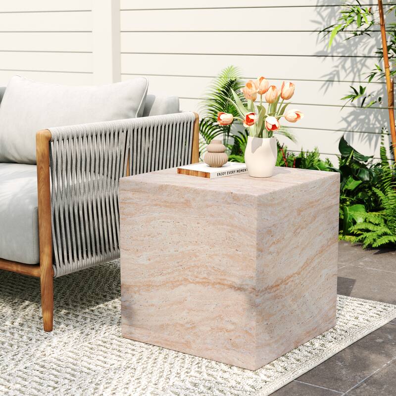 Aberdeen Lightweight Concrete Side Table by Christopher Knight Home - Travertine