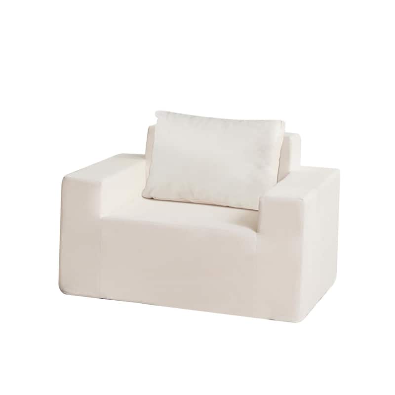 Ameican White Oak 40.2" Accent Chair with High-Density Foam