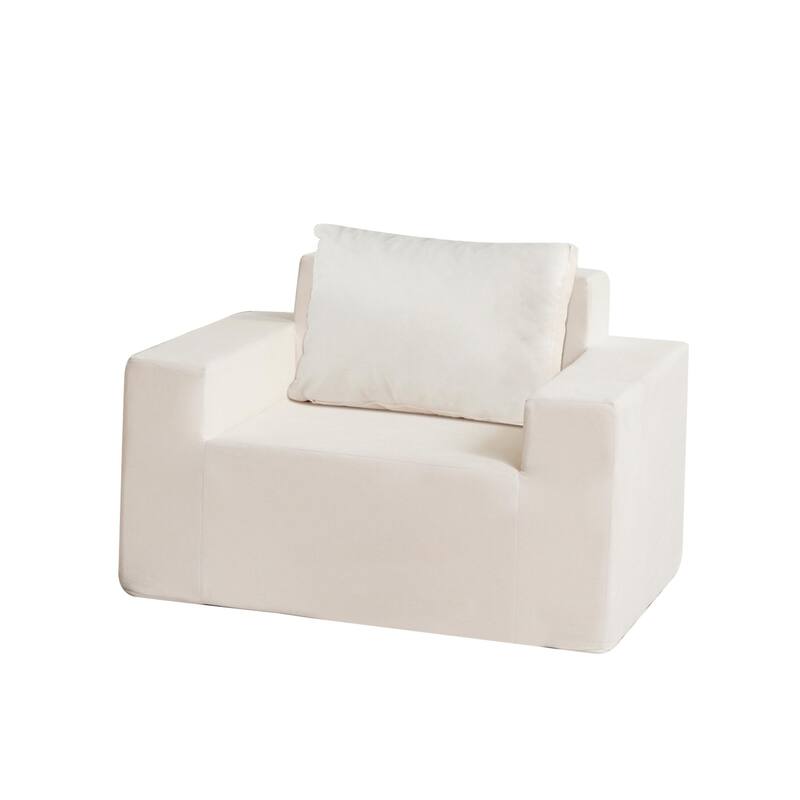 Sofa in a box Foam Sofa Couch with Pillow, Bean Bag Chairs for Adults Stuffed High-Density Foam, Large Bean Bag Single Sofa