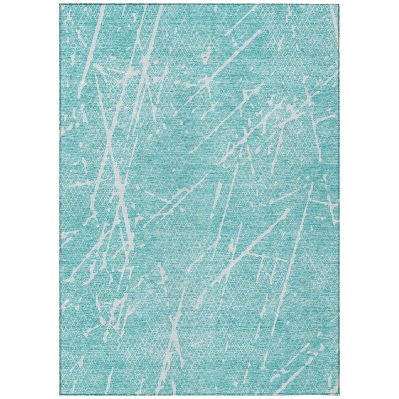 HomeRoots Abstract Transitional Rectangle Outdoor Rug