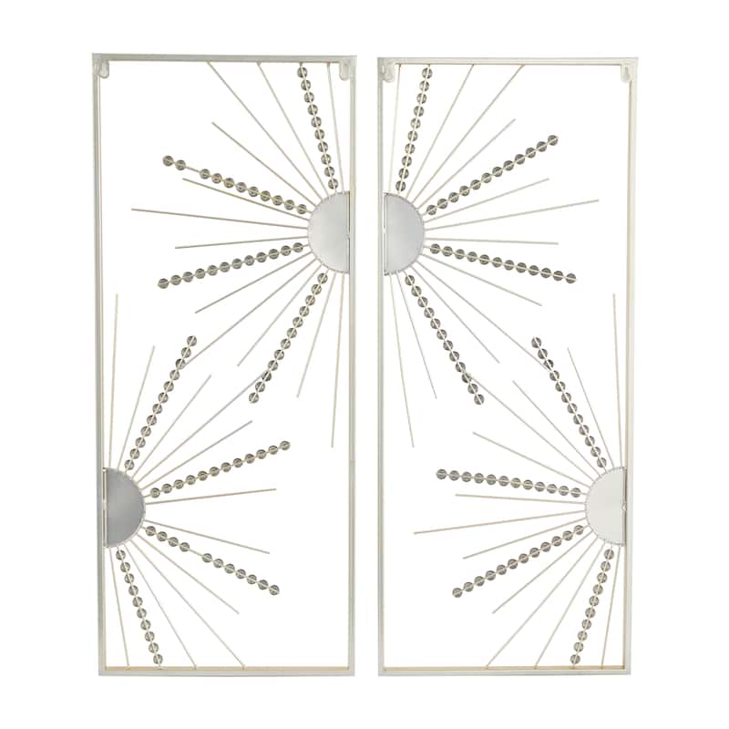 CosmoLiving by Cosmopolitan Gold Metal Half Moon Mirror Geometric Wall Decor with Gold Frame (Set of 2)