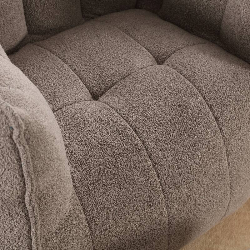 Modern Chenille Bean Bag Chair with Ottoman, Set of 1