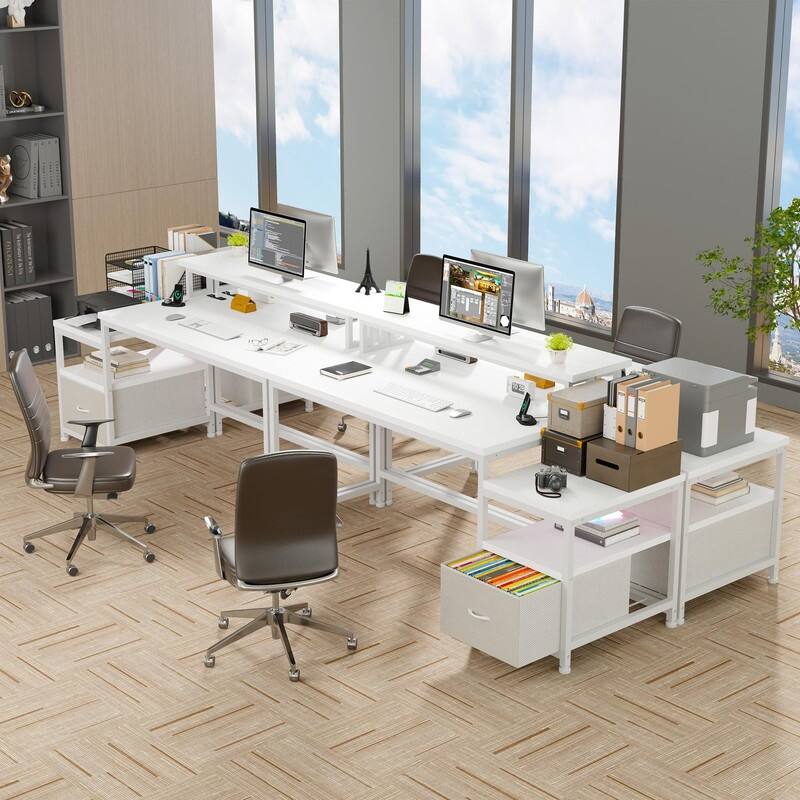 Long Desk with Stand Monitor