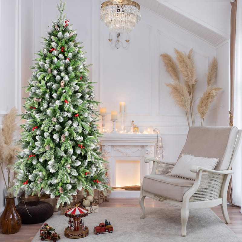 Artificial Christmas Tree, Full Lush Hinged Pine with PE+PVC Mixed Needles
