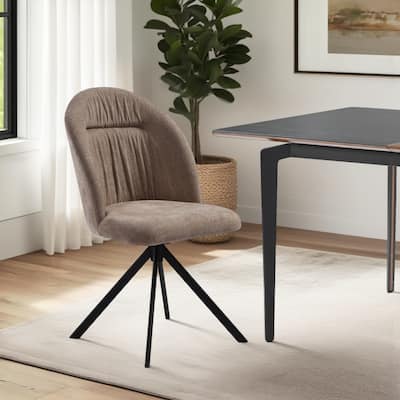 Hallie Contemporary Swivel Curved Back Upholstered Dining Chair - Set of 2