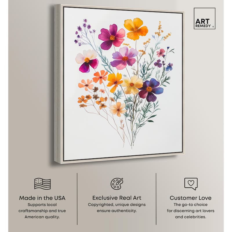 Watercolor Wildflower Canvas by Art Remedy
