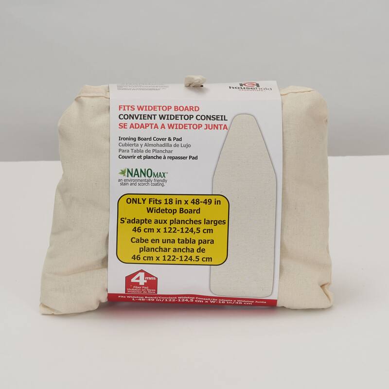 Household Essentials Cotton Wide Top Ironing Board Cover and Pad with