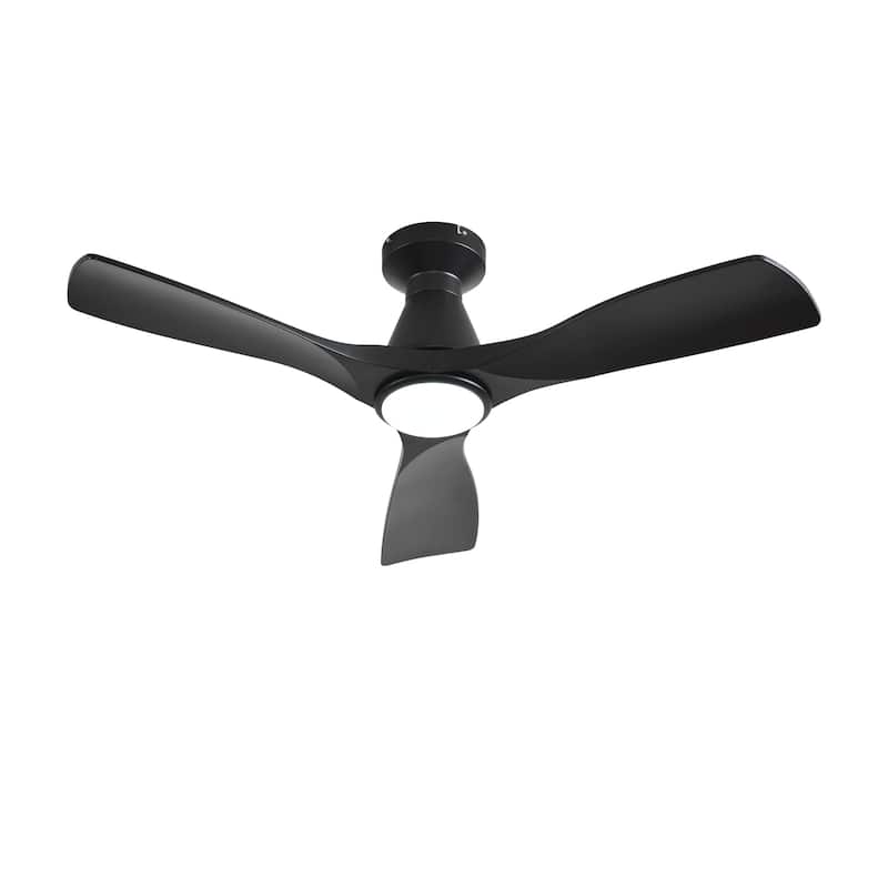 Ceiling Fan Without Light: 42-52 Inch 3 Blade Indoor Outdoor Fans for Patios - Black - 42in