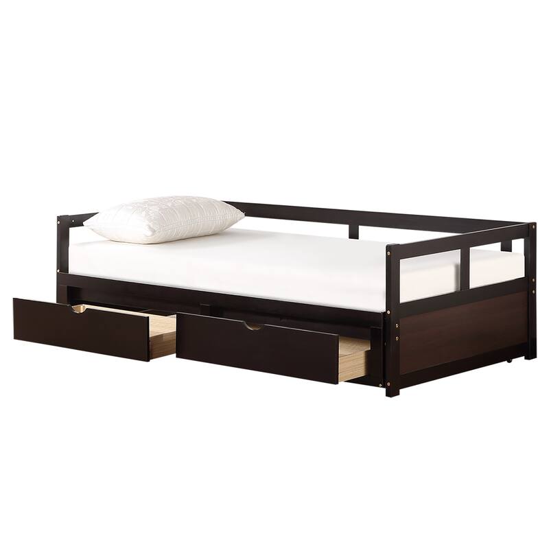 Extendable Bed Daybed with Two Drawers
