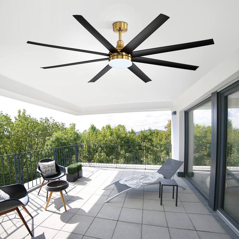 65"/72"/84" Modern LED Ceiling Fan with Light and Remote(8-Blade)