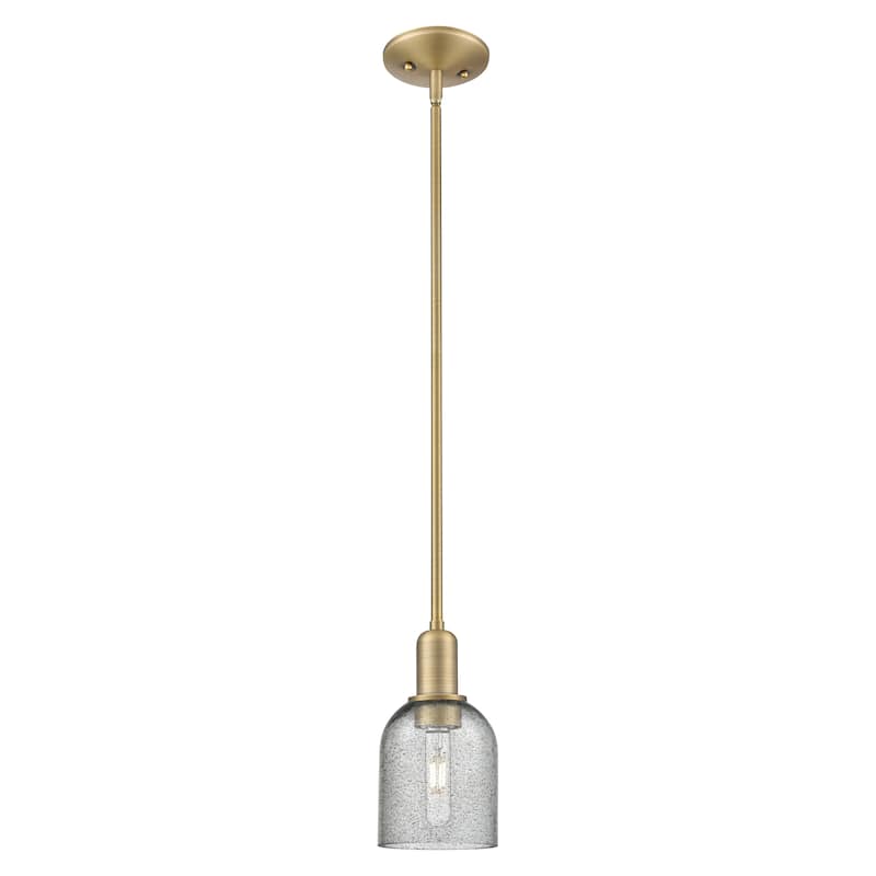 Innovations Lighting Endless Possibilities Arcadia - Caledonia - 1 Light 5" Stem Hung Mini Pendant - Brushed Brass/Charcoal