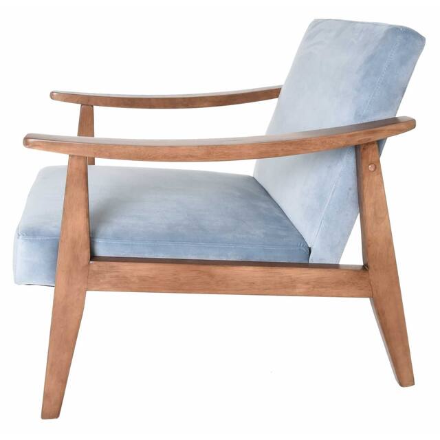 Zenvida Mid Century Modern Accent Armchair Solid Hardwood Upholstered
