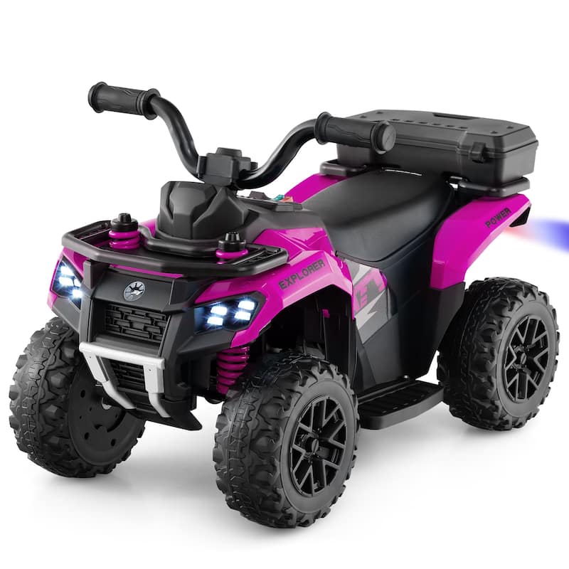 6V Kids Ride On ATV with Spray Function and Storage Box with Music - 27" x 16" x 17" (L x W x H)
