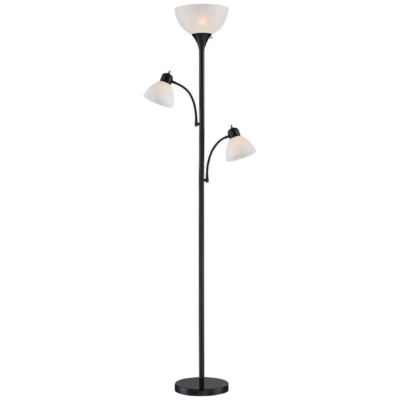 Modern Tree Torchiere Floor Lamp 71 1/2" Tall Black Side Lights - 10" x 72"