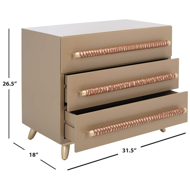 SAFAVIEH Audra 3-Drawer Storage Bedroom Chest.