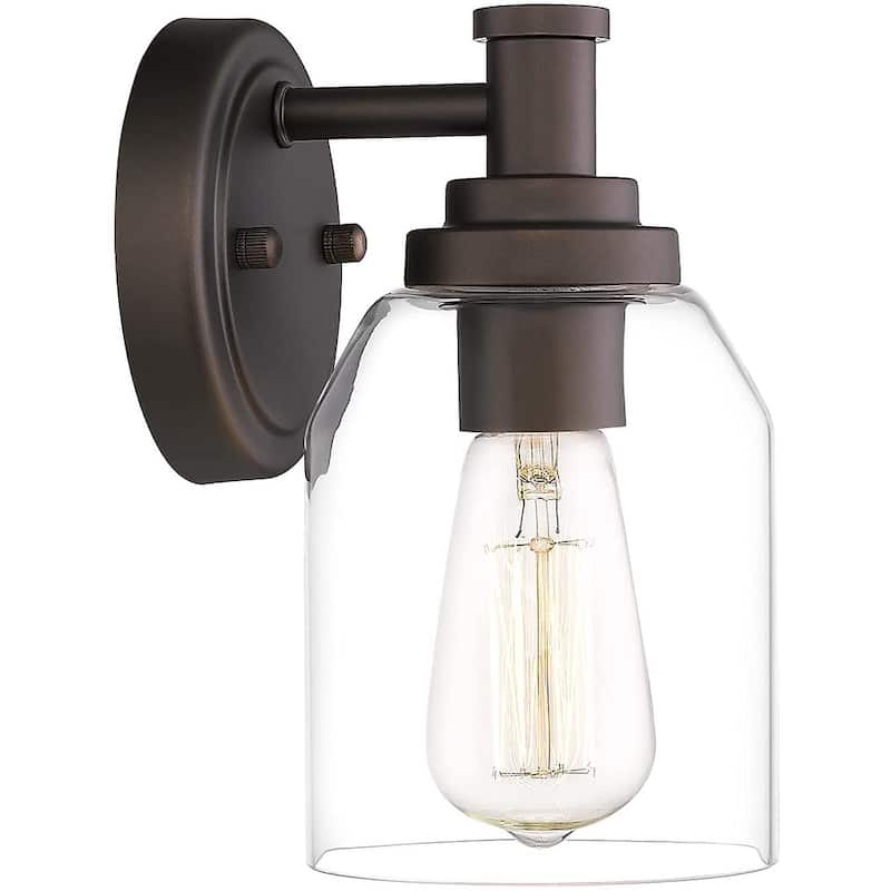 1-Light Vintage Wall UP/DOWN Sconces with Clear Glass Shade - 1-Pack - Oil Rubbed Bronze