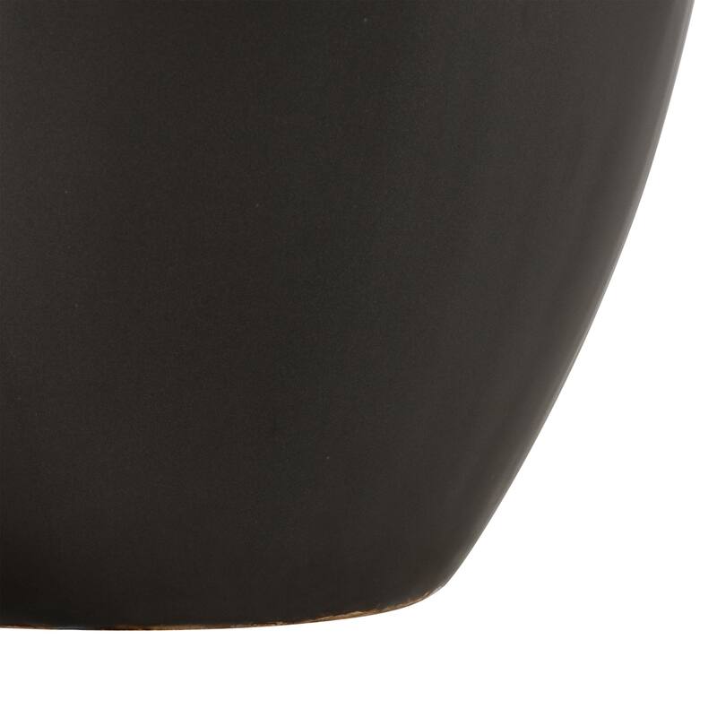 Elk Home Faye Black Finish Earthenware 7 Inch Wide Vase