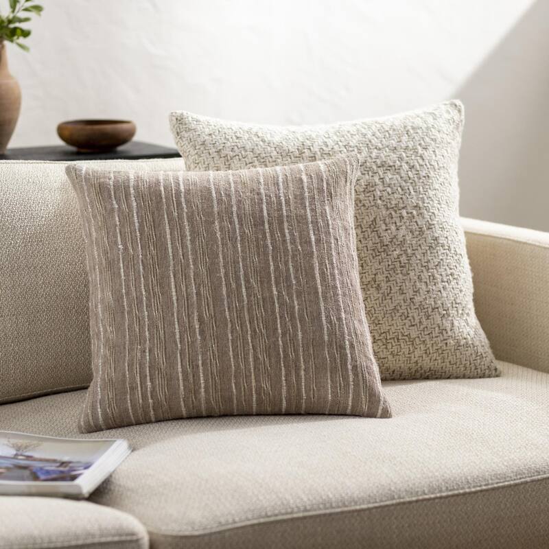 Artistic Weavers Nasrin Woven Throw Pillow - 22x22 Cover Only - Taupe