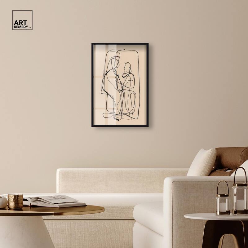 Embrace of Lines II Shadowbox by Art Remedy