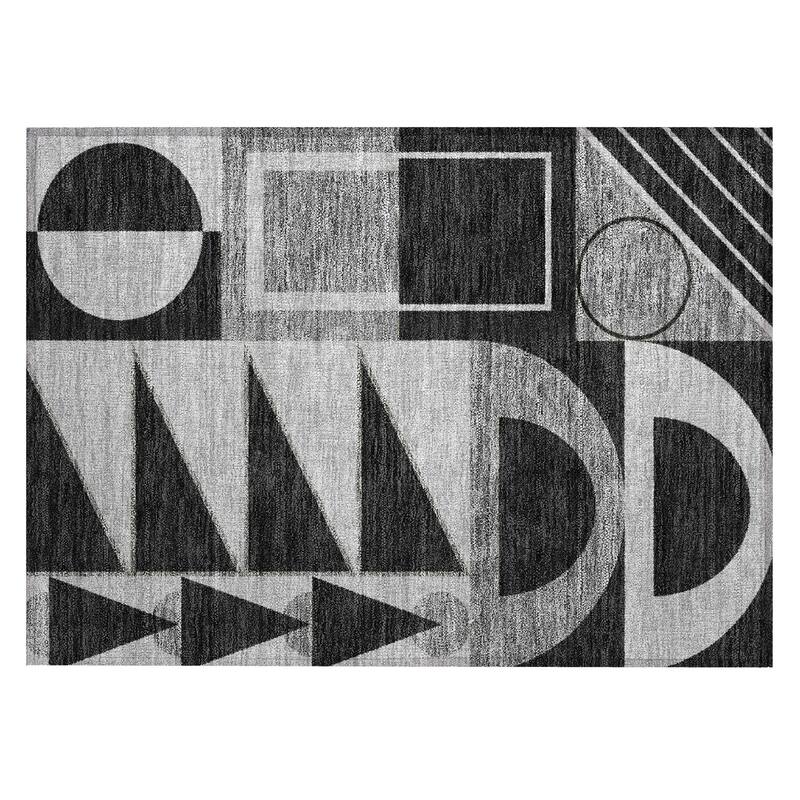 Machine Washable Indoor/ Outdoor Modern Crowley Chantille Rug