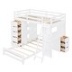 preview thumbnail 29 of 38, Multifunctional & Useful Design Wood Bunk Bed with Maximized Storage Space, Solid Construction
