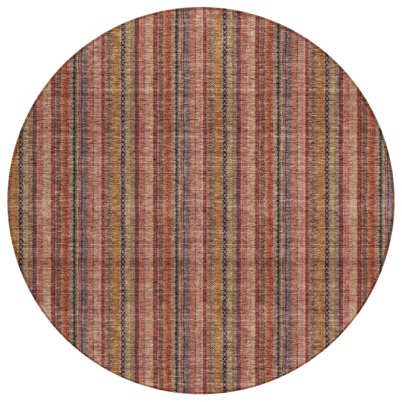 Machine Washable Indoor/ Outdoor Stripe Chantille Rug