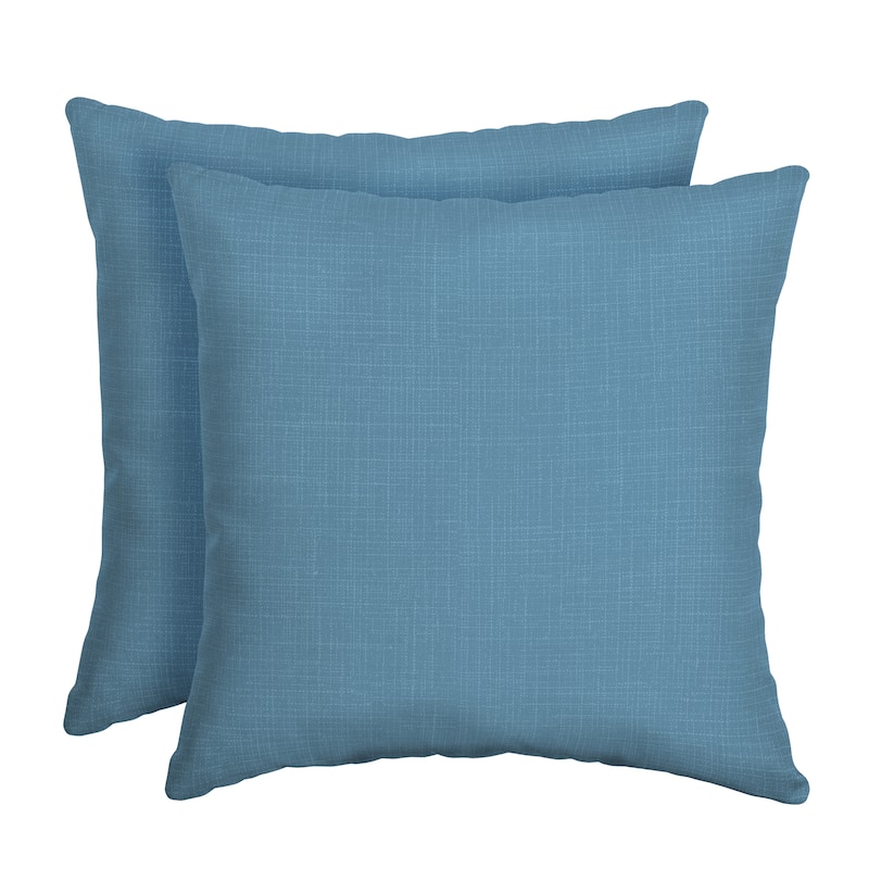 ARDEN Outdoor Toss Pillow - 16"L x 16"W - 2 Count - French Blue Texture
