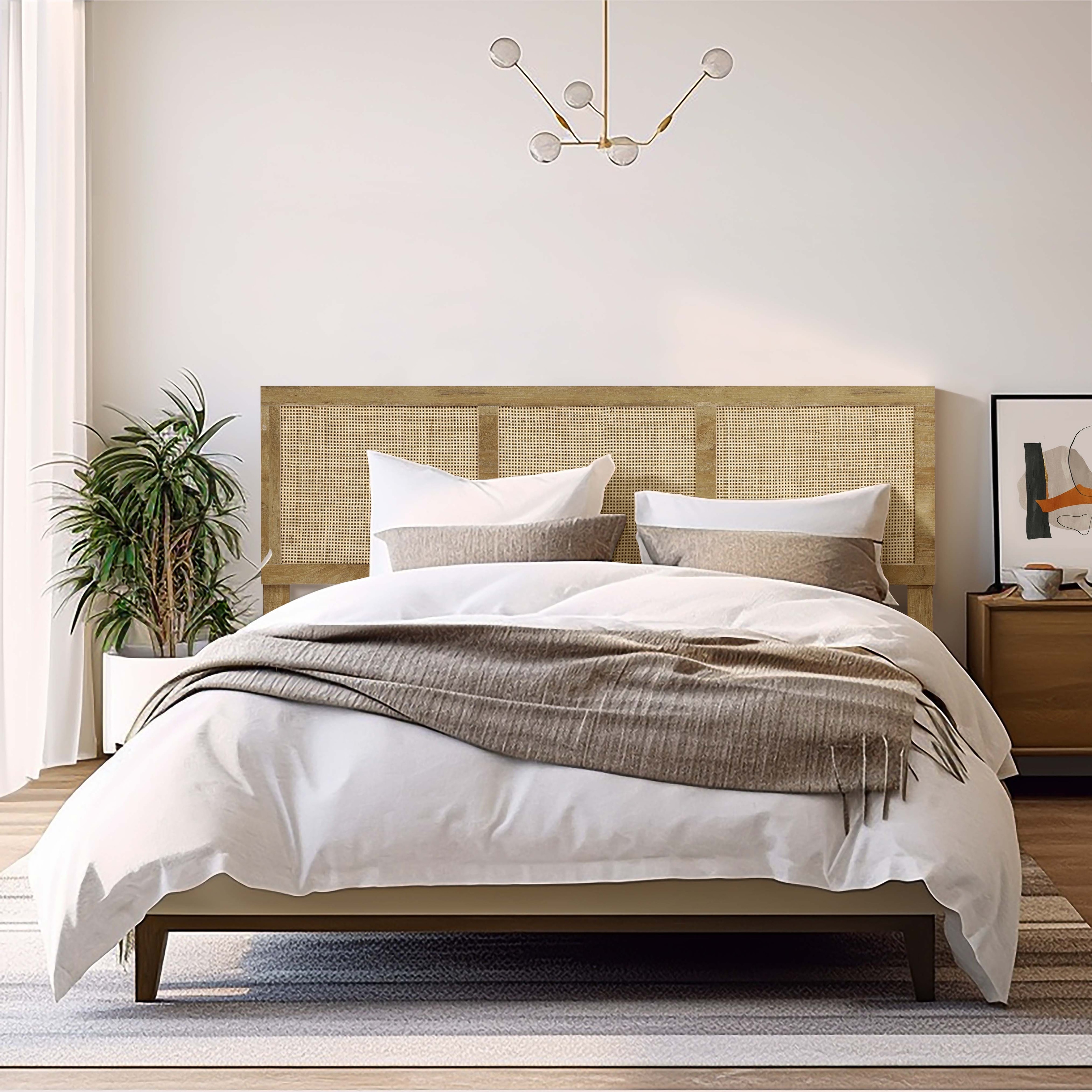 Rattan hot sale panel headboard