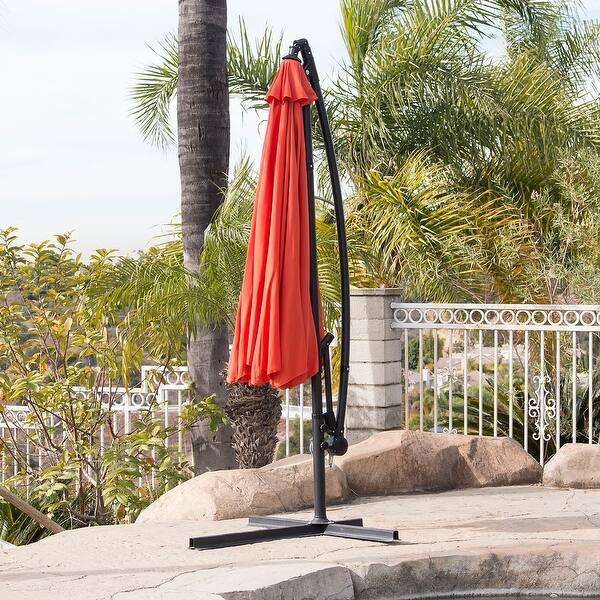 Shop Black Friday Deals On Belleze Commercial Patio Umbrella 10 Patio Tilt W Crank Uv Resistant Outdoor Cantilever Terra Cotta Orange Overstock 15966204