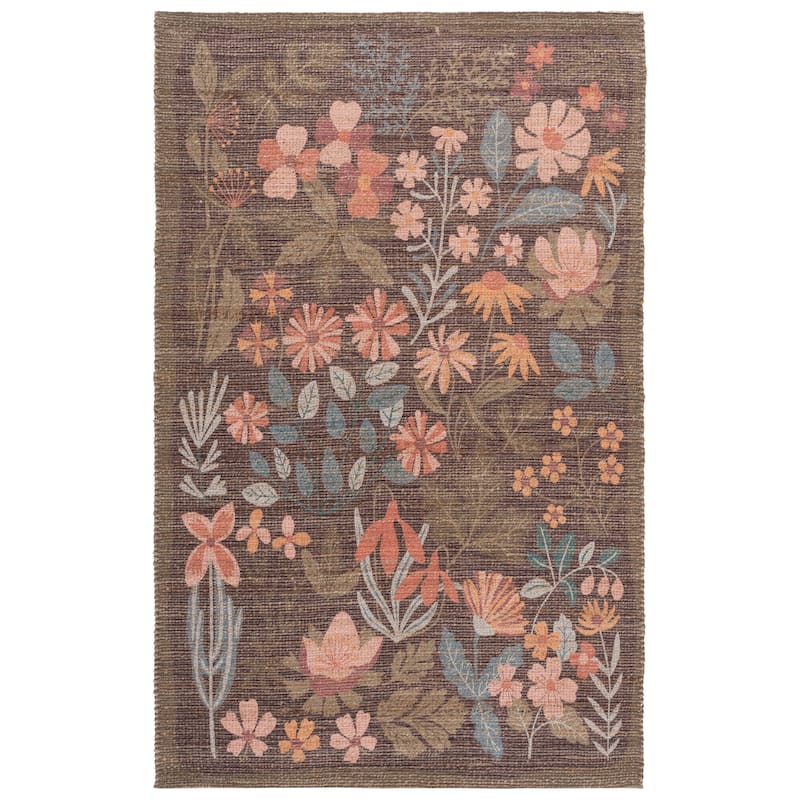 SAFAVIEH Handmade Saffron Sabria Jute & Chenille Rug - 5' x 8' - Green/Blue