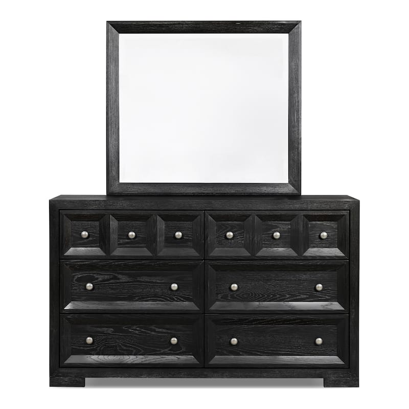 Furniture of America Durem II Modern Classic 5-Piece Solid Wood Panel Bedroom Set with 2-Drawer Oversized Nightstand
