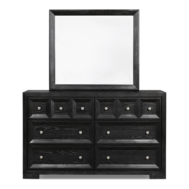 Furniture of America Durem II Modern Classic 5-Piece Solid Wood Panel Bedroom Set with 3-Drawer Nightstand