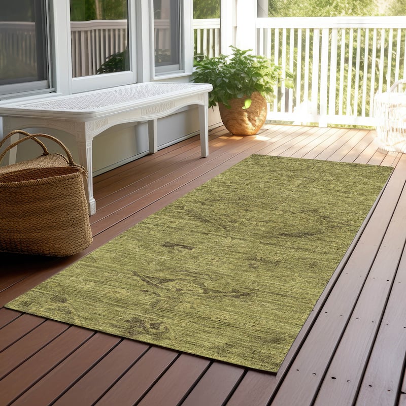 Machine Washable Indoor/ Outdoor Vintage Traditional Chantille Rug
