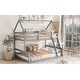 preview thumbnail 4 of 33, Twin Over Full House Bunk Bed with Built-in Ladder & Solid Wood Support