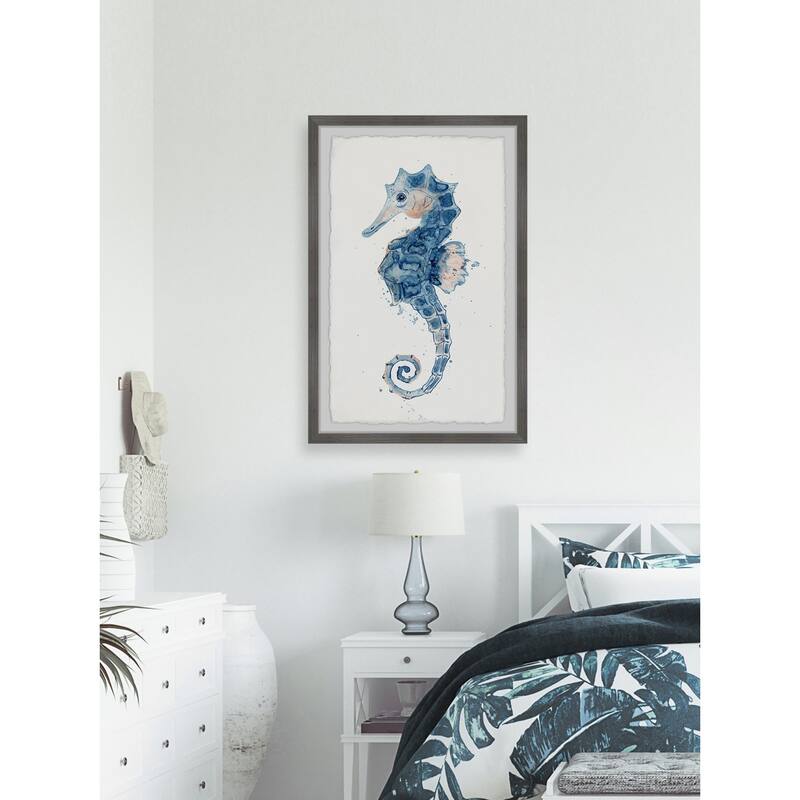 The Little Seahorse Framed Wall Art, Coastal Serenity - Tranquil Ocean-Inspired Wall Décor