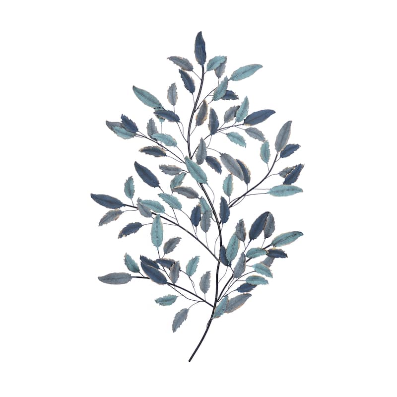 Metal Leaf Home Wall Decor - Blue - Roche River Decor - Blue - 31"W, 45"H