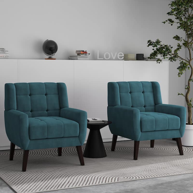 Tufted Arm Chair Upholstered Lounge Chair(Set of 2)