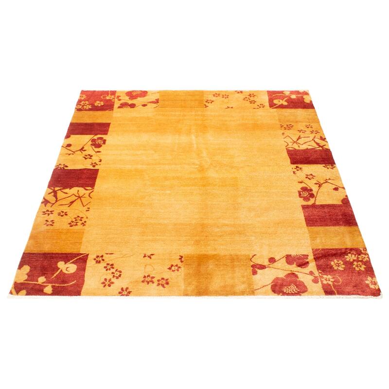 ECARPETGALLERY Hand-knotted Peshawar Ziegler Light Gold Wool Rug - 6'8 x 7'10